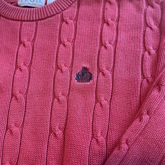 Vintage IZOD Lacoste Crewneck Sweater Small Green Cable Knit - Picture 2 of 8